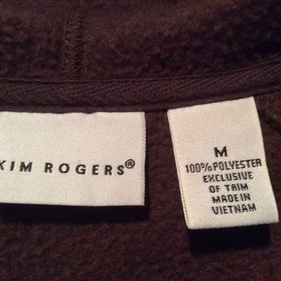 SOLD-Kim Rogers M Brown Full Zip Fleece Jacket - Picture 7 of 8